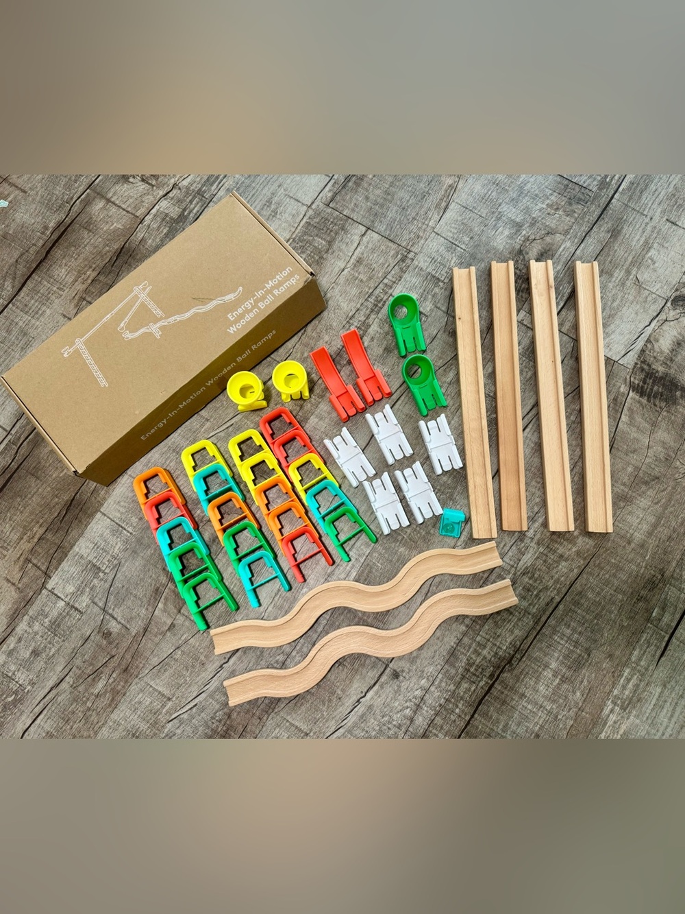 Lovevery Energy in Motion Wooden Ball Ramp Set STEM Physics Toy Ages 4-6